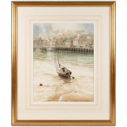 David C Bell (British 1950-): ‘Low Water - Whitby', watercolour, signed and titled verso 46cm x 35.5cm