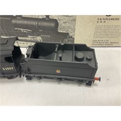 ‘00’ gauge - kit built S&DJR/LMS/BR 2-8-0 no.53807 steam locomotive and tender, finished in BR black with DJH Models box; with further kit built Standard Class 9F 2-10-0 steam locomotive and tender no.92026 finished in BR black (2) 