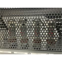 As new Bugera 333XL Infinium Hardcore 120-watt 3-channel tube amplifier head with reverb and Infinium tube life multiplier; date code 1507; number S1500576AAC L69cm; boxed with foot controller, power cable and paperwork