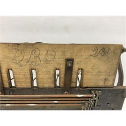 19th century music box mechanism with five bells, L43cm, D26cm