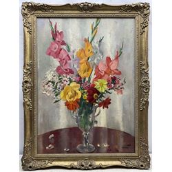 Philip Naviasky (Northern British 1894-1983): Still life Vase of Flowers, oil on canvas signed 75cm x 55cm