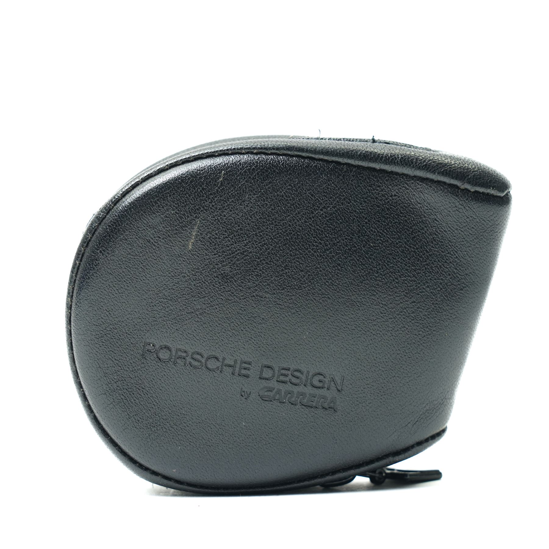 Carrera Porsche Design folding aviator sunglasses, black metal folding frame with brown gradient lenses, double bridge and adjustable nose pads, temples stamped Carrera Porsche Design, together with original Porsche Design case, circa 1980s