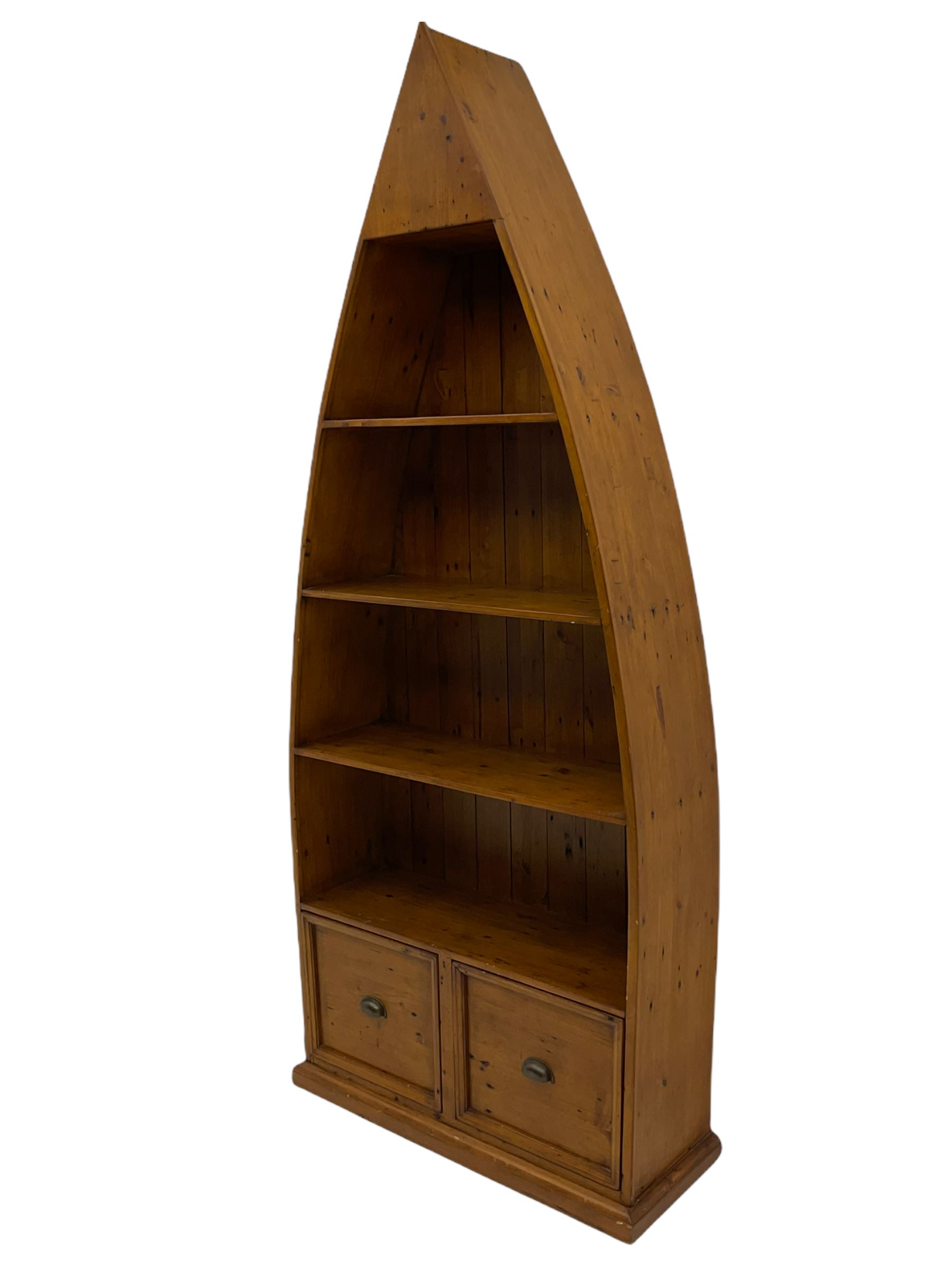 Barker & Stonehouse - Villiers reclaimed pine boat bookcase, with two drawers