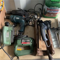 Large quantity of tools, such as electric and other hand tools, fence treatment spray, light bulbs etc - THIS LOT IS TO BE COLLECTED BY APPOINTMENT FROM DUGGLEBY STORAGE, GREAT HILL, EASTFIELD, SCARBOROUGH, YO11 3TX