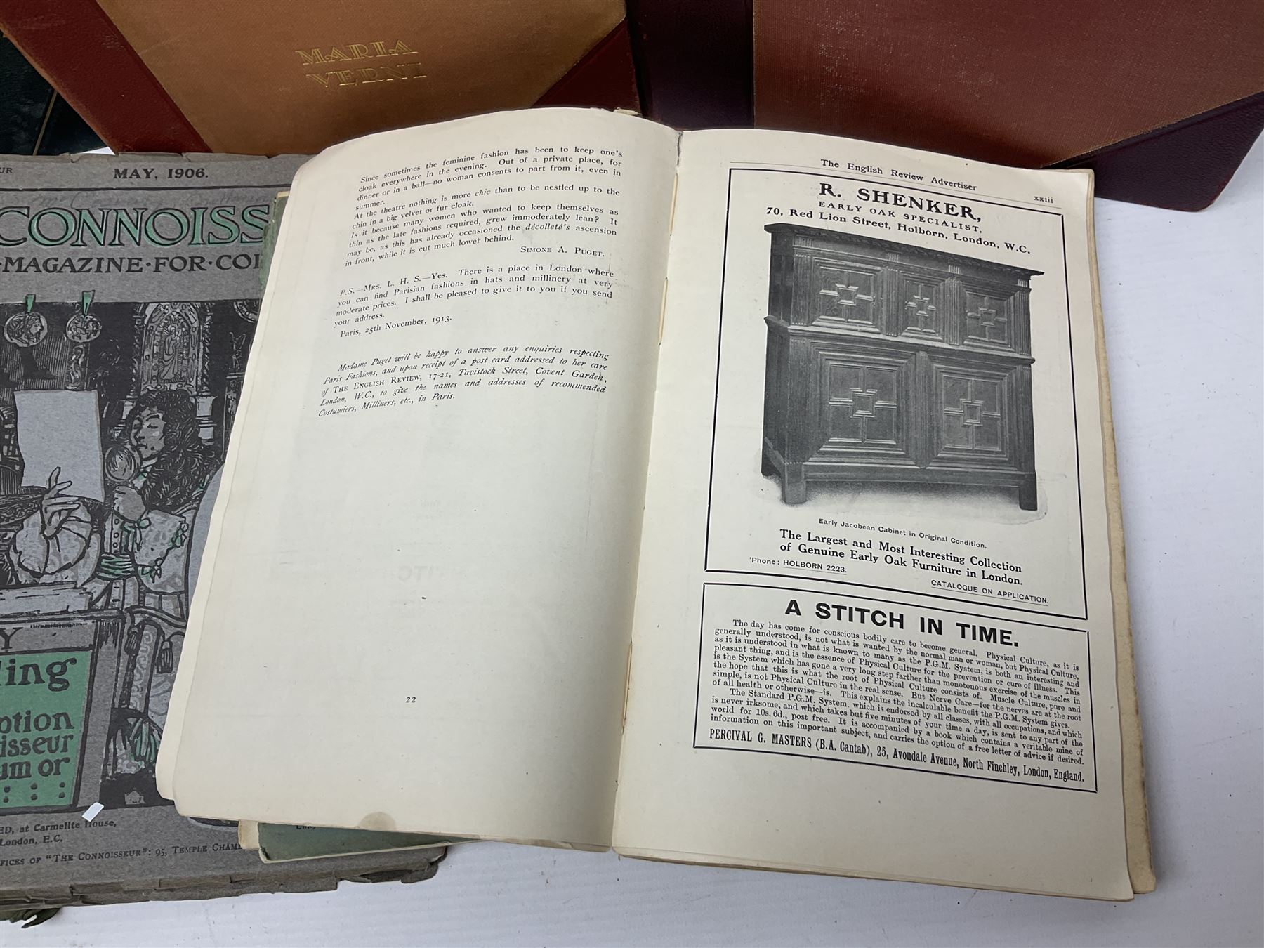 Collection of books, to include G A Foan; The Art and Craft of Hairdressing, M Verni; Modern Beauty Culture, E L Raymond; Sights and Scenes of the World and Gill & Briggs; The History of Birmingham in two vols, together with six copies of Connoisseur Magazine and three copies of The English Review 