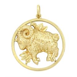 9ct gold Aries pendant, stamped 375