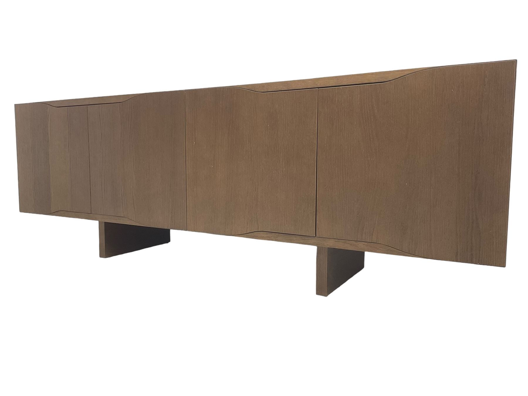 Varaschin - Jordan Italian contemporary stained oak sideboard, rectangular top over four cupboards, with push-latch action