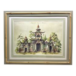 'Imperial Summer Retreat', large print in bamboo frame 73cm x 93cm overall