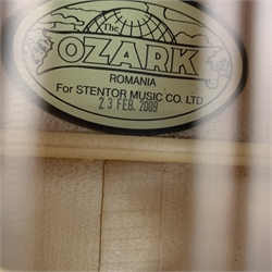 Ozark Romania Stentor flat-back bouzouki long necked eight-string lute with mahogany stained back and spruce top, bears label dated 2009, L95cm, in soft carrying case