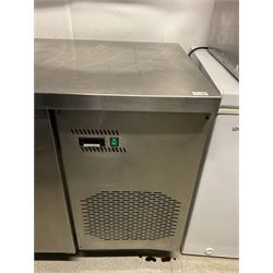 Blizzard Stainless steel refrigerated four door commercial counter, single phase- LOT SUBJECT TO VAT ON THE HAMMER PRICE - To be collected by appointment from The Ambassador Hotel, 36-38 Esplanade, Scarborough YO11 2AY. ALL GOODS MUST BE REMOVED BY WEDNESDAY 15TH JUNE.