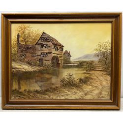 A Bell (British 20th century): The Water Mill, oil on panel signed 50cm x 65cm