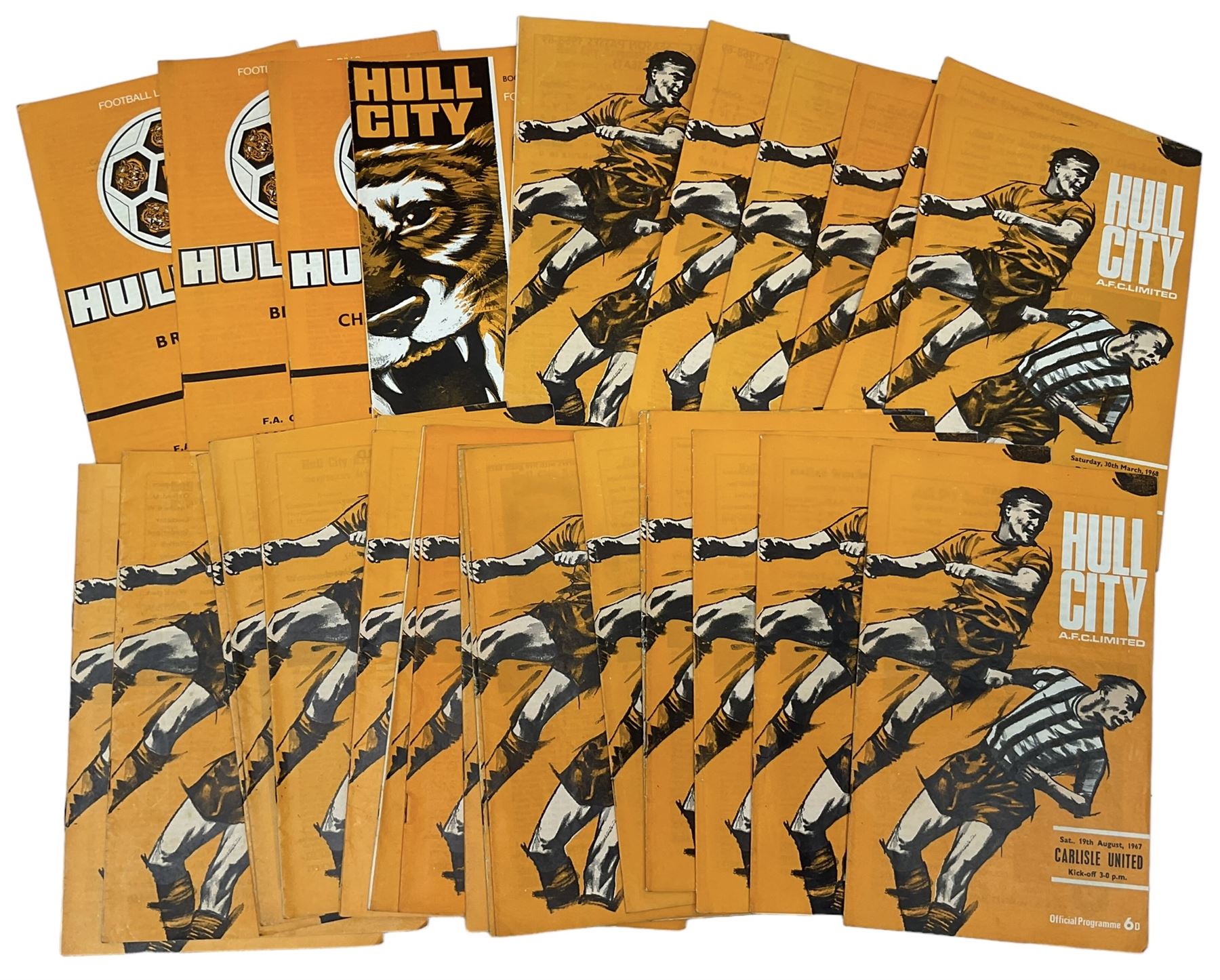 Collection of 1950s and later football programmes, including a quantity of 1950s and 1960s Hull City football programmes, five Under 23s/Schools International programmes and 1960s and later Football League Review Journals