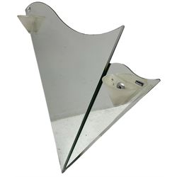 Triangular shaped illuminated wall mirror, H76cm