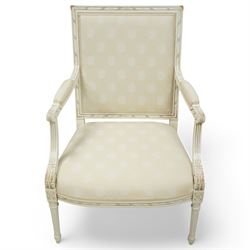 Laura Ashley - French style cream painted open armchair