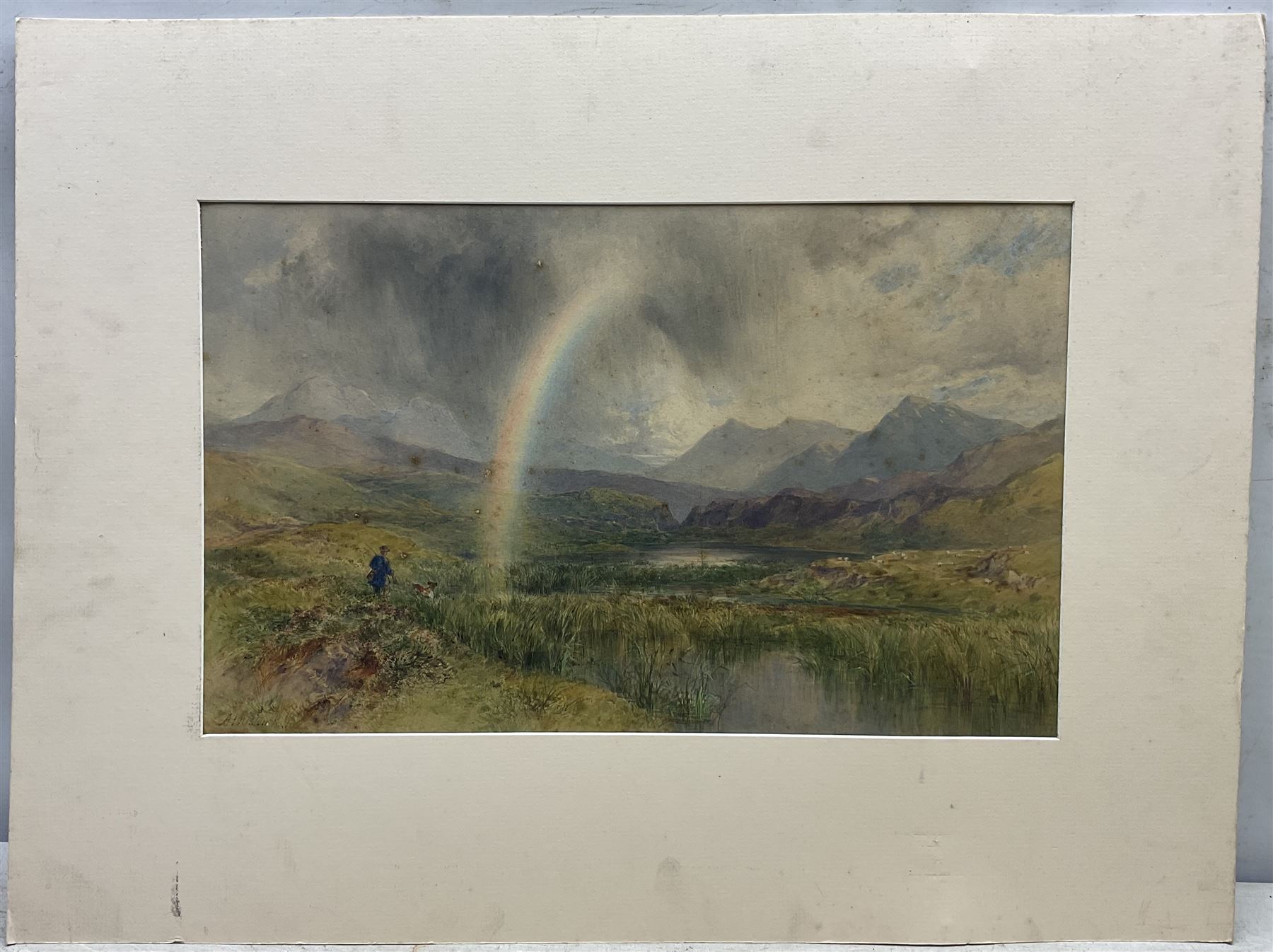 John Adam Plimmer Houston RSA RI (Scottish 1812-1884): Rainbow 'Near Old Skye' Scotland, watercolour signed, titled verso 26cm x 43cm 