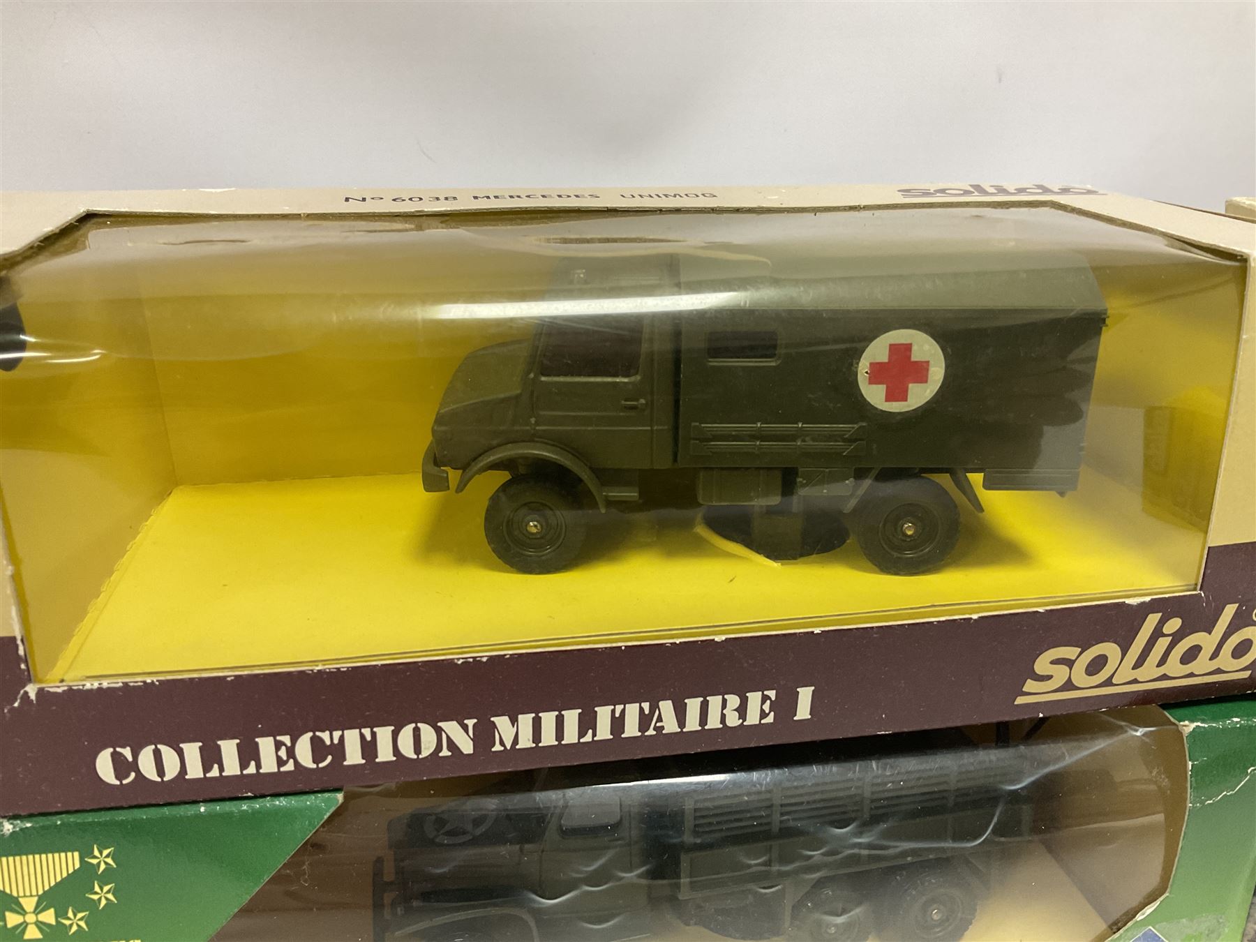 Lot Miniatures Solido Militaire - Unimog + Land Rover 109, échelle 1/50