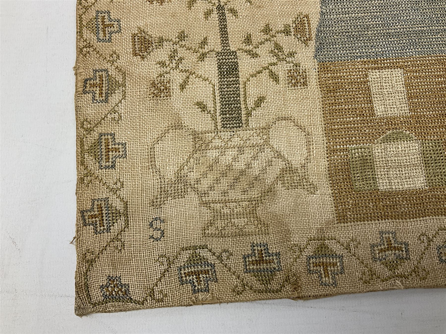 Two 19th century needlework samplers, comprising an example worked with the alphabet by Mary Easingwood 1844, together with a larger example by Sarah Starther, largest example H52cm 