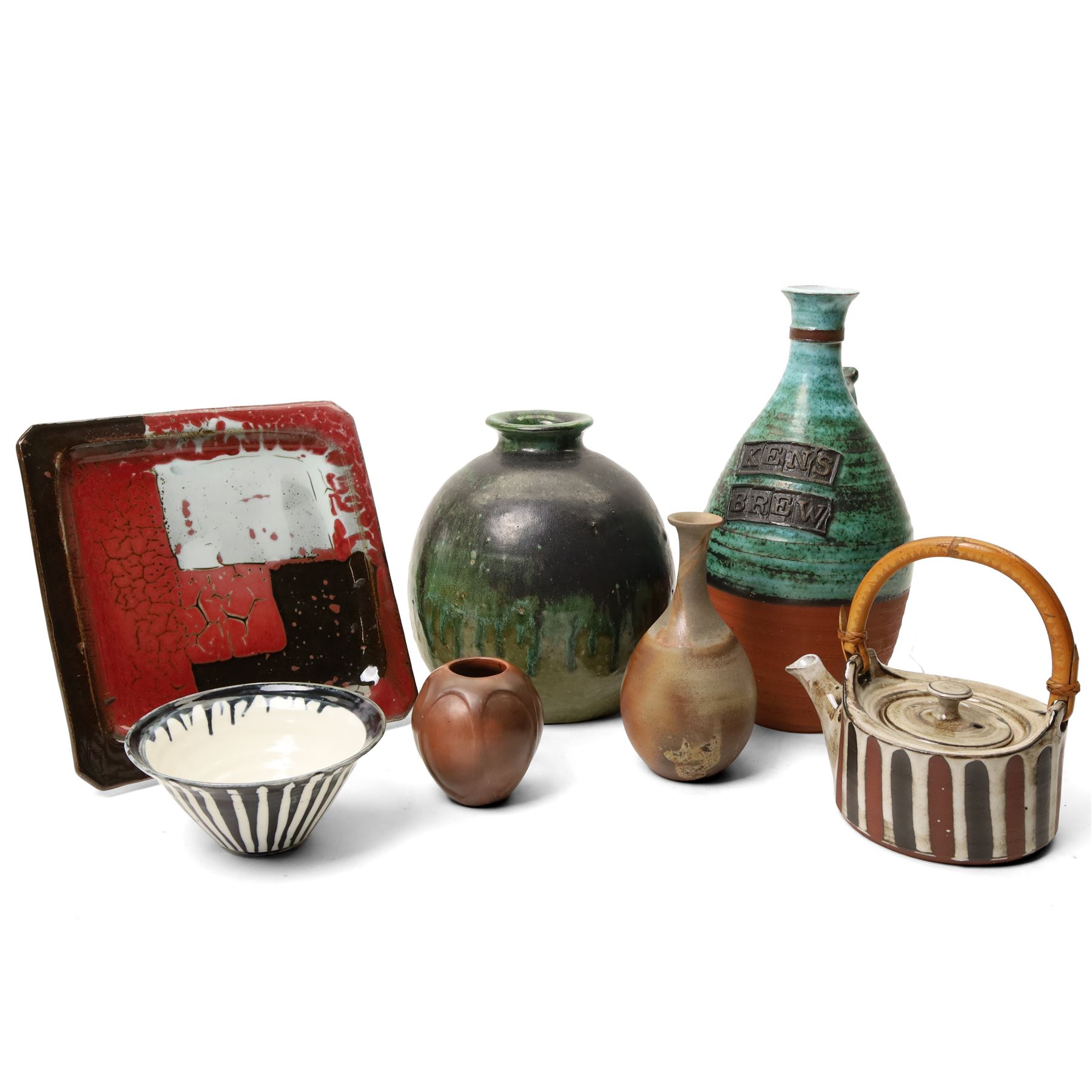 Collection of studio pottery, artists to include Michael Crosby-Jones, George Ormerod, Clive Brooker and others (7) 