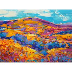 John Holt (British 1949-): French Landscape in Bloom, acrylic signed 28cm x 38cm