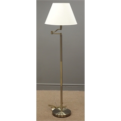  Brushed steel adjustable standard lamp, magnolia shade, H125cm (This item is PAT tested - 5 day warranty from date of sale)  