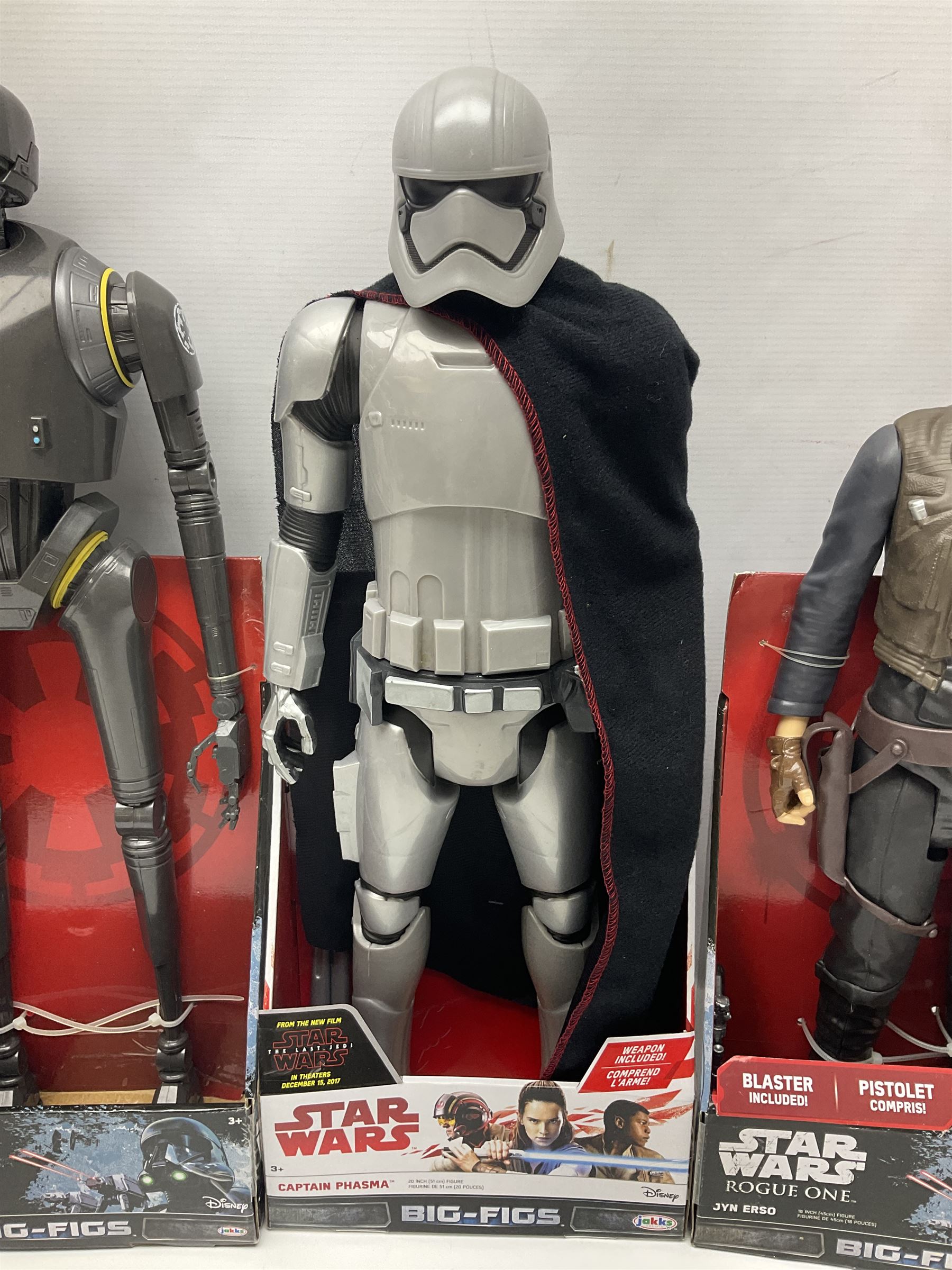 Star Wars - seven Jakks Pacific Big-Figs comprising Jyn Erso, Poe Dameron, Han Solo, Stormtrooper, Captain Phasma, Praetorian Guard and K-2SO; all boxed (7)