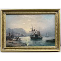 William Anslow Thornley (British fl.1858-1898): Sunrise Scarborough, oil on canvas signed 40cm x 60cm