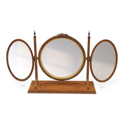 And So To Bed - 'Louis XV' triple dressing table mirror, central circular bevelled mirror,...