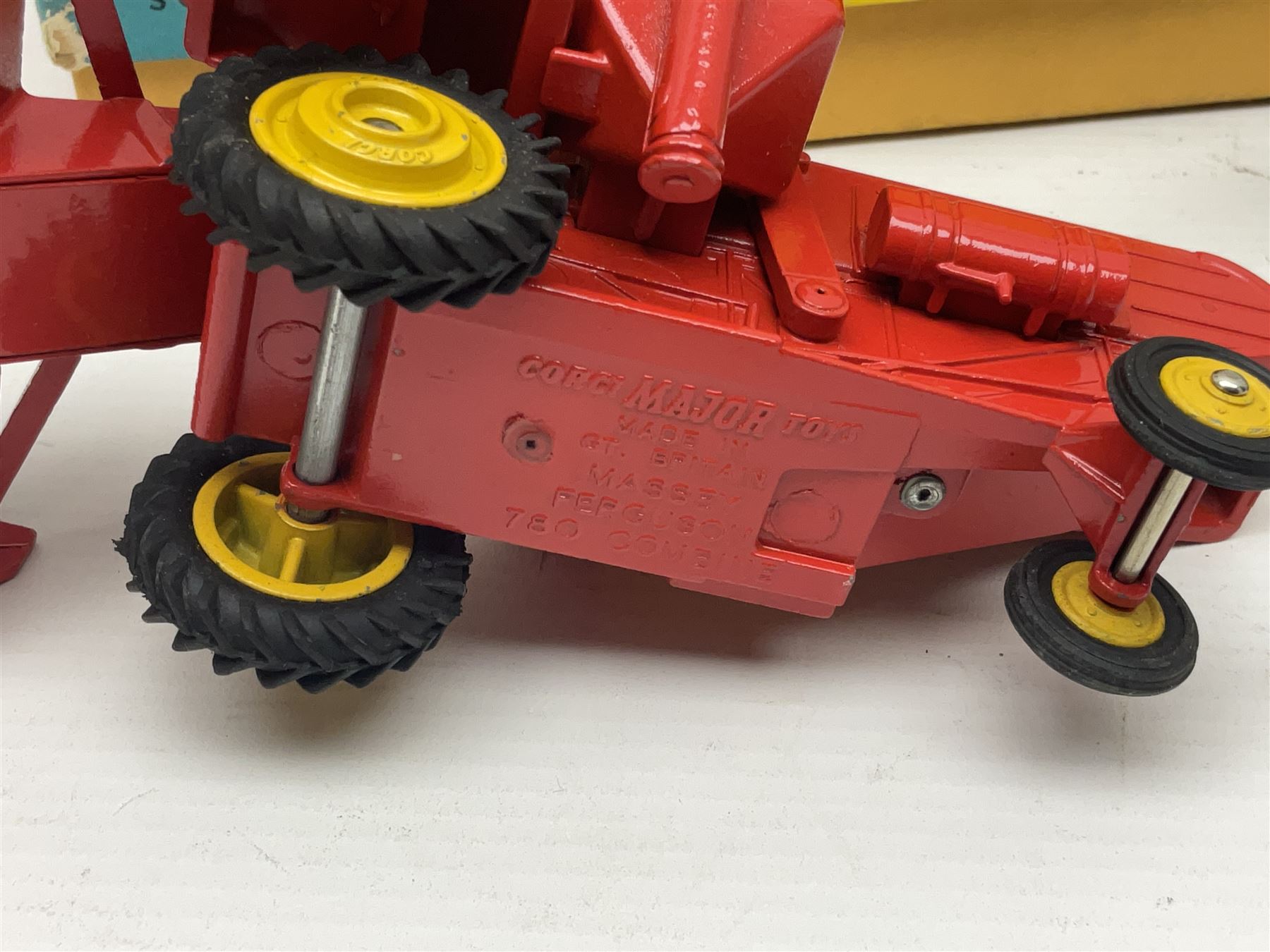 Corgi - Massey-Ferguson 780 Combine Harvester no.1111 and Corgi Massey-Ferguson 65 Tractor with Shovel no.53; both in original boxes 