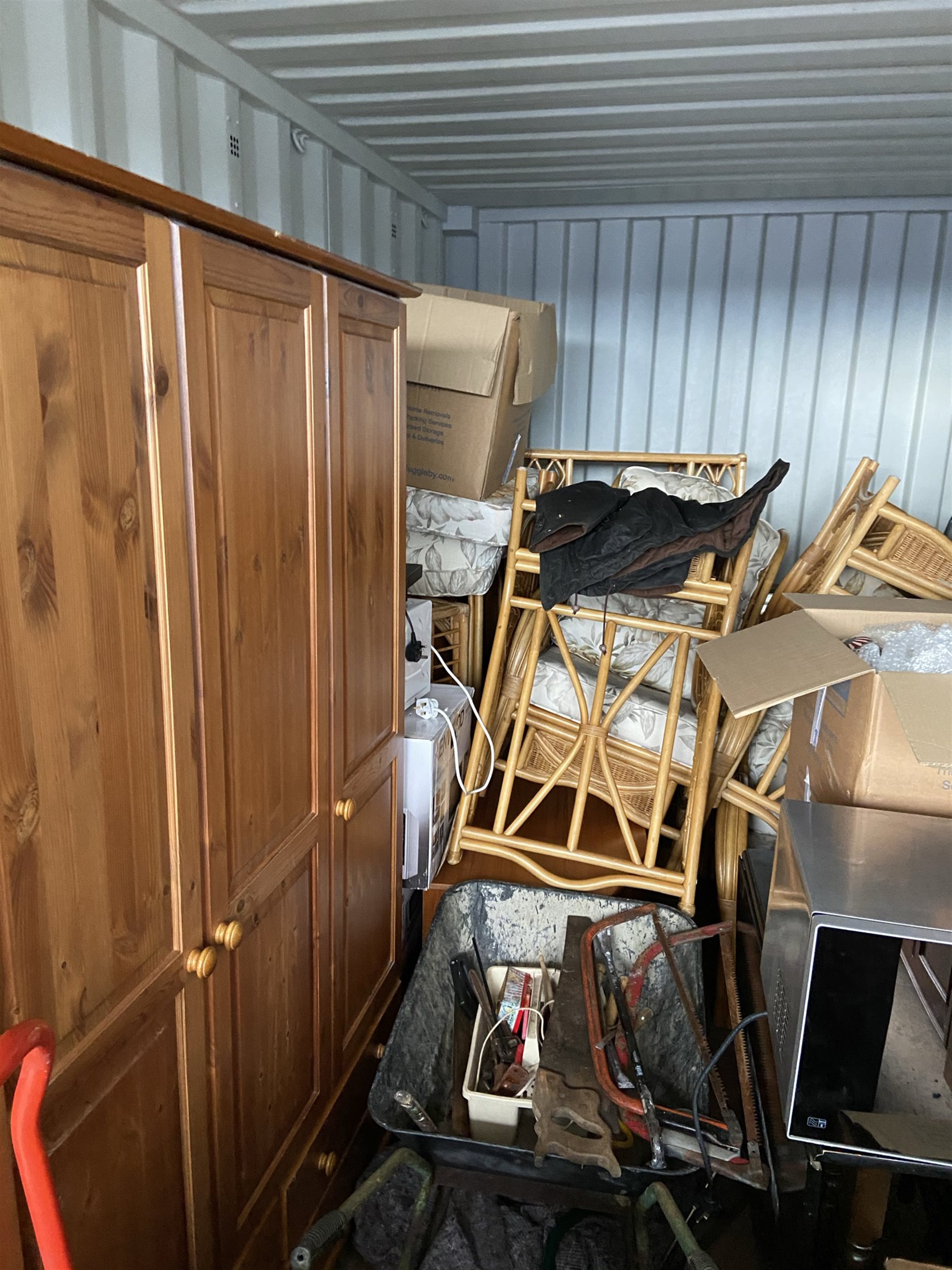 Container Contents Auction - entire container contents to include chest freezer, washers, fridge, pine furniture, leather chair, microwaves, cane conservatory suite and much more.
Location: Duggleby Storage, Scarborough Business Park YO11 3TX Viewing: Strictly by appointment call 01723 507111. Please note: all contents must be removed by Friday 11th December, items not collected by this time will be disposed of or resold on behalf of David Duggleby Ltd. This does not include the container.