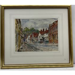 Rowland Henry Hill (Staithes Group 1873-1952): Street Scene, watercolour signed 27cm x 35cm