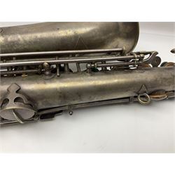 Early 20th century Elkhart Pan American C-Melody saxophone, Patd. Sept.14 1915, no.1153489, serial no.P27678; in fitted hard carrying case with crook