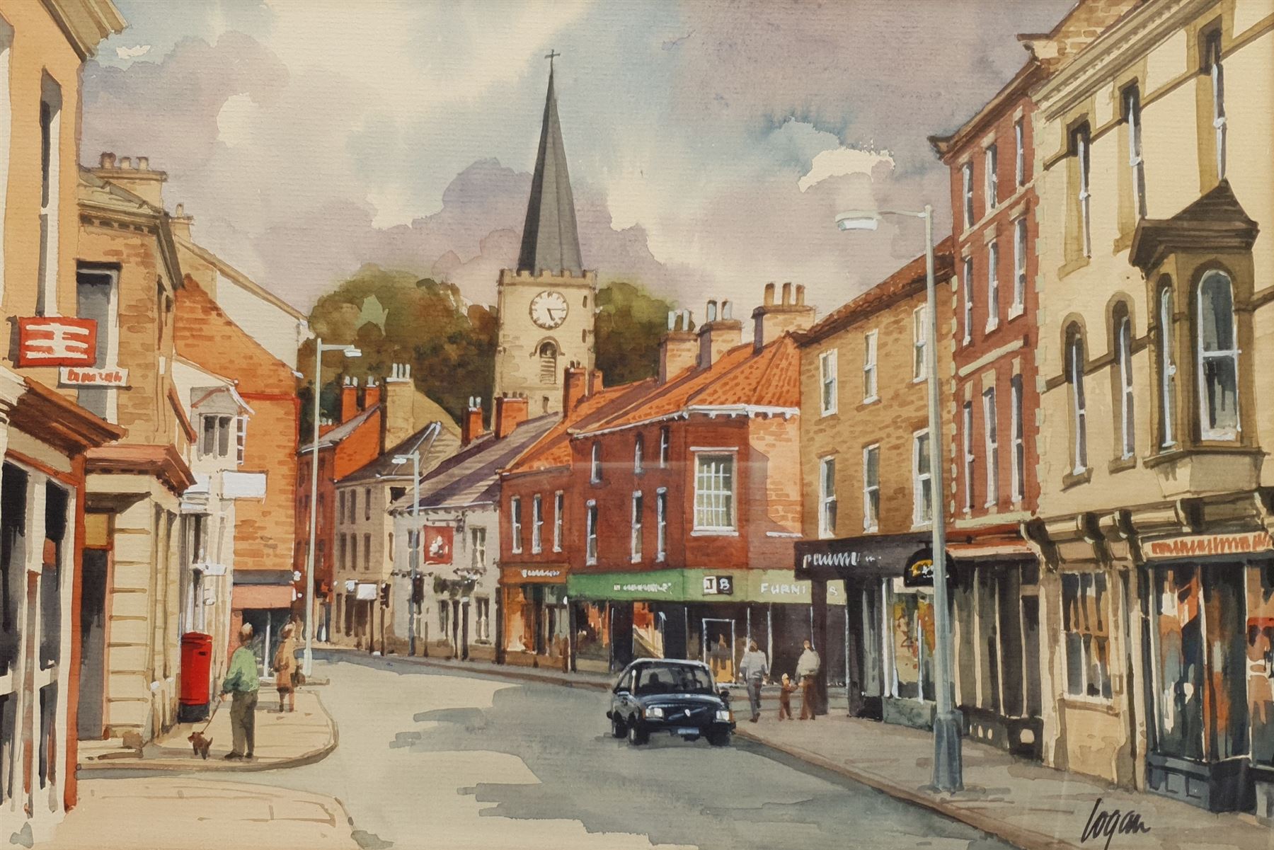 Terry Logan (British 1938-): Yorkersgate Malton, watercolour signed 24cm x 35cm