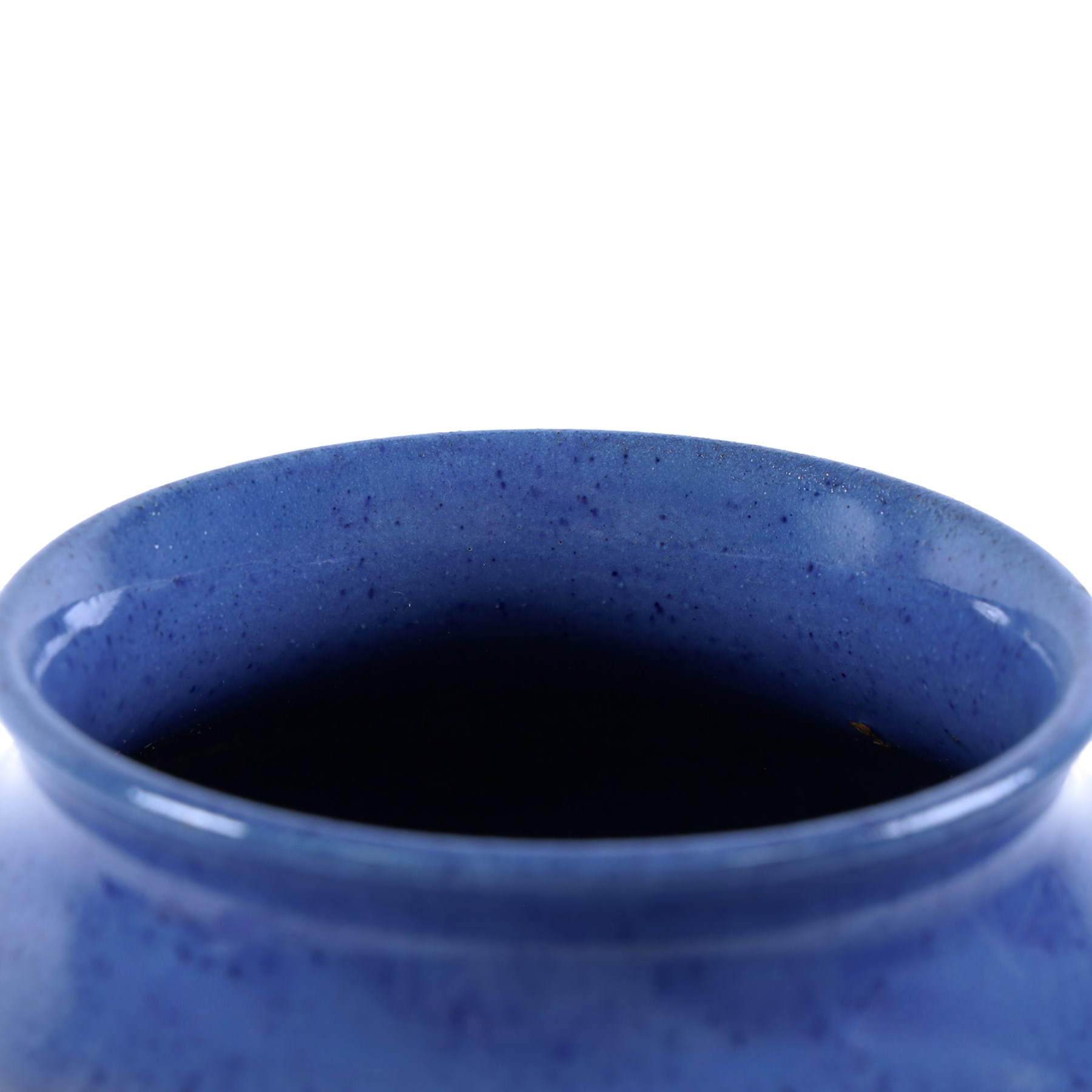 Moorcroft baluster vase, powder blue speckled ground, impressed factory mark beneath, H36cm