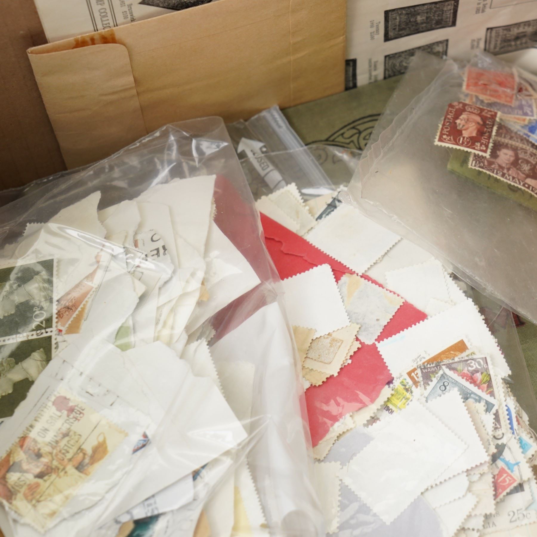 O'Brien 10/- note, English, Scottish and other bank notes, stamp albums and loose stamps