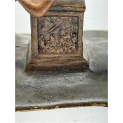 After William White; cold painted erotic bronze sculpture, modelled as a moveable group with stamp to the base, H12cm