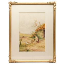 Horace Hammond (AKA James Barclay) (British 1842-1926): Pastoral Views, set of three watercolours signed, in matching gilt frames 43cm x 28.5cm (3)