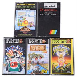 Sinclair ZX Spectrum + personal computer with Spectravideo joystick and games including Pool, Styx, Antics, Microbot, Trivial Pursuit, Scrabble and a six-game Value Pack, all boxed