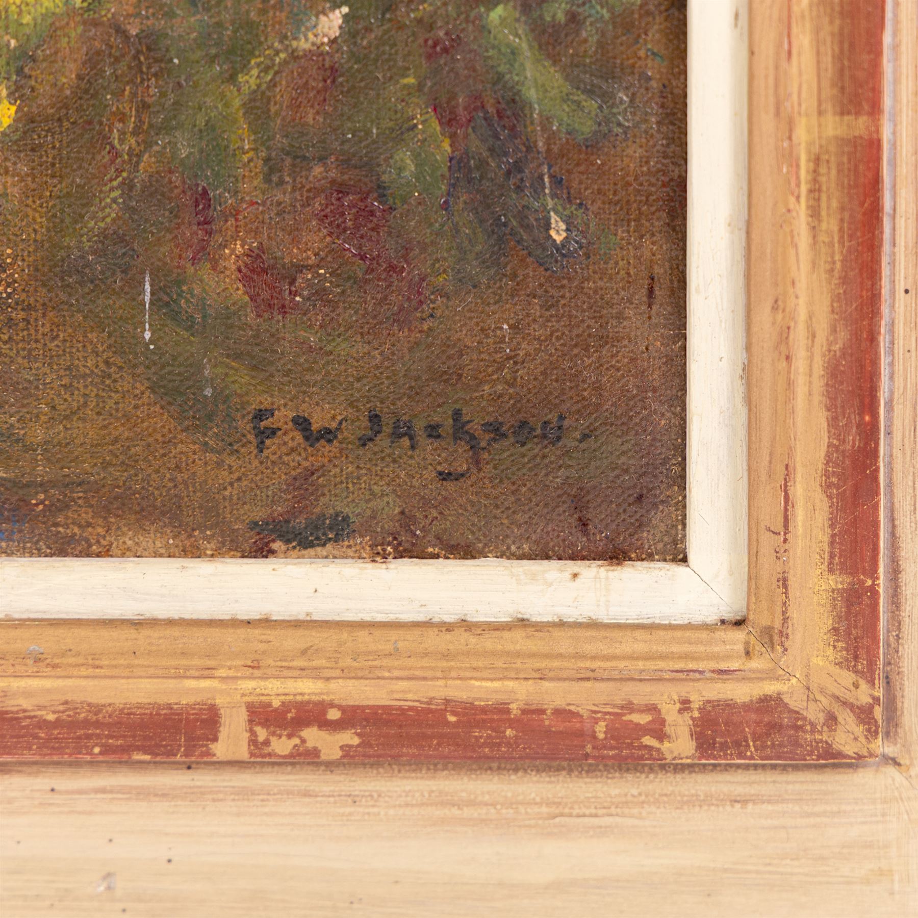 Frederick William Jackson (Staithes Group 1859-1918): 'Montreuil-sur-Mer', oil on canvas signed, titled verso 60cm x 50cm 
Provenance: exh. Phillips & Sons, October 1982