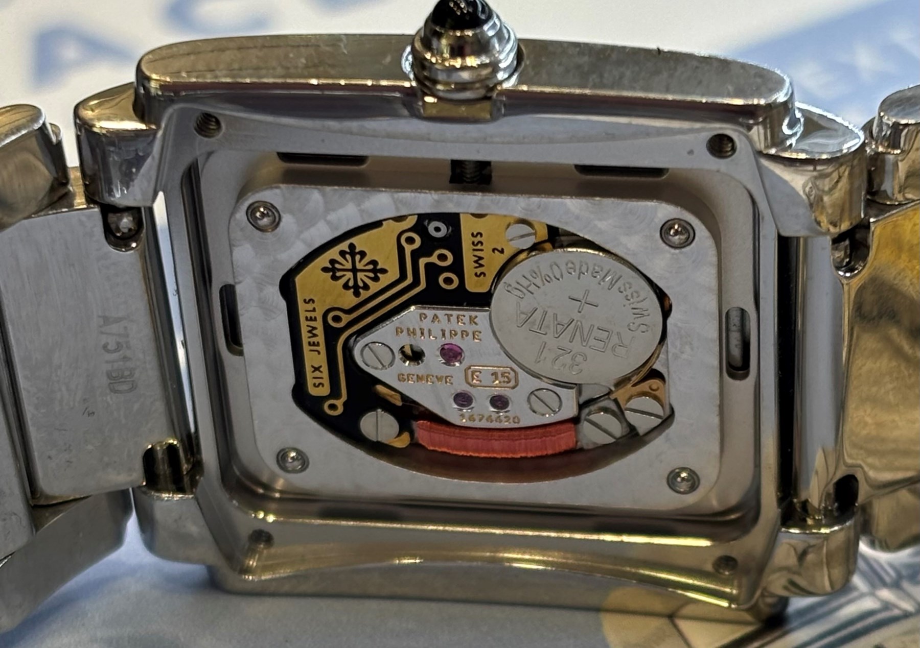 Patek Philippe Twenty~4 ladies stainless steel quartz wristwatch, sunburst grey dial with Roman numeral and diamond dot hour markers and diamond set case, on original bracelet, with fold-over clasp boxed