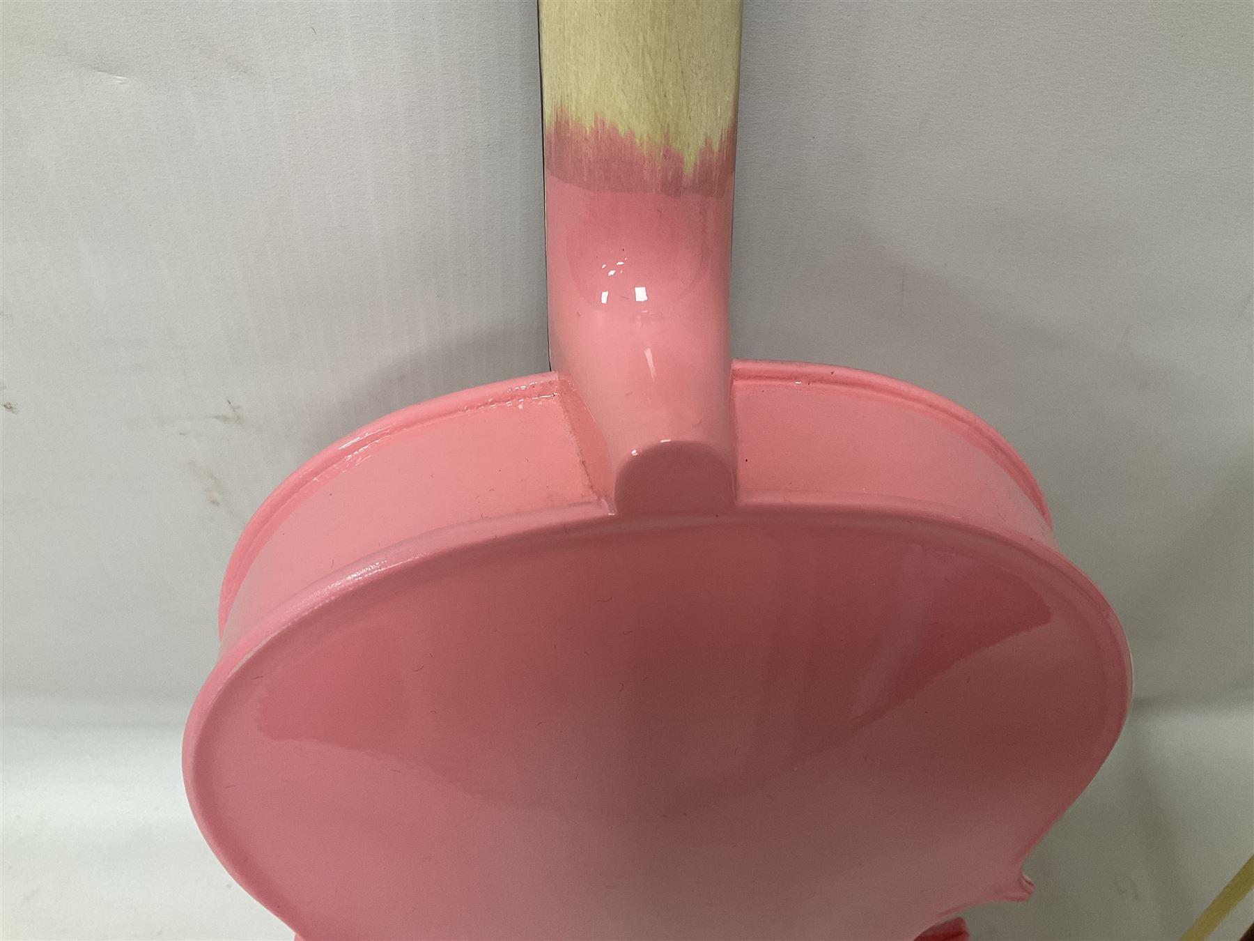 Zest full size pink violin, with a solid wood body and maple head, with matching pink bow and two further bows, in a hard case Length 60cm