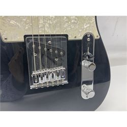 2009 Fender Telecaster electric guitar in black, retro fitted with Charlie Christian copy pick-up, serial no.MZ9546274; L98cm; in Fender soft carrying case
