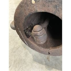 19th century cast iron water pump, lion crest with registration mark