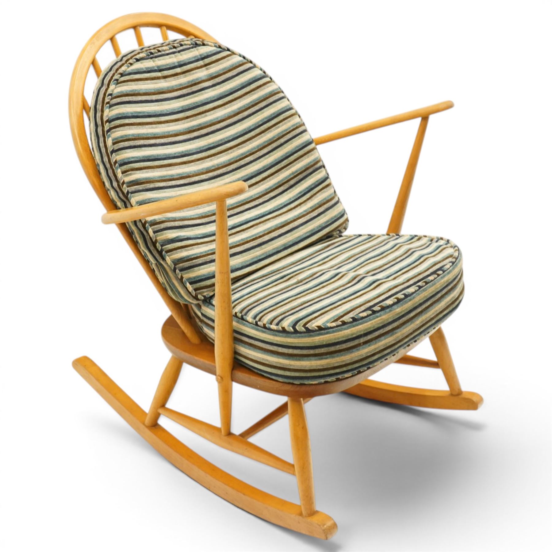 Ercol - 'Windsor' light elm and beech rocking chair 