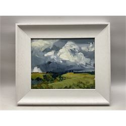 Rob Miller (British Contemporary): 'Lead Mine Clough - Anglezarke'; oil on board signed, titled verso 23cm x 29cm 