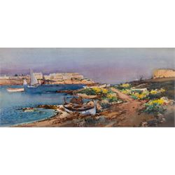 Frank Henry Mason (Staithes Group 1875-1965): 'Sliema Creek - Malta', watercolour signed t...