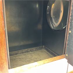 Victorian brass and mahogany 'Model C Challenge' magic lantern projector by J. Lizars, with long and short lenses, bears inset maker's plaque, L50cm excluding lenses (lacking burner)