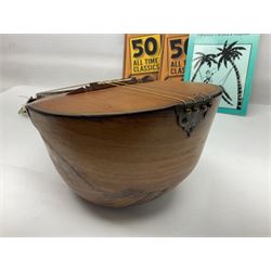 W.D. Keech banjolele pat.219720/23 with etched signature to the back; serial no.A12082 L55cm; and a restored Italian mandolin with segmented lute back; together with three music books