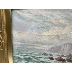 Cyril Tempest (Yorkshire late 19th century): Mast from Shipwreck and Beached Sailing Vessels, pair oils on canvas signed 40cm x 60cm (2)