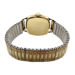 Tudor 9ct gold wristwatch, back case stamped Rolex 8018, Edinburgh 1957, on gilt expanding strap