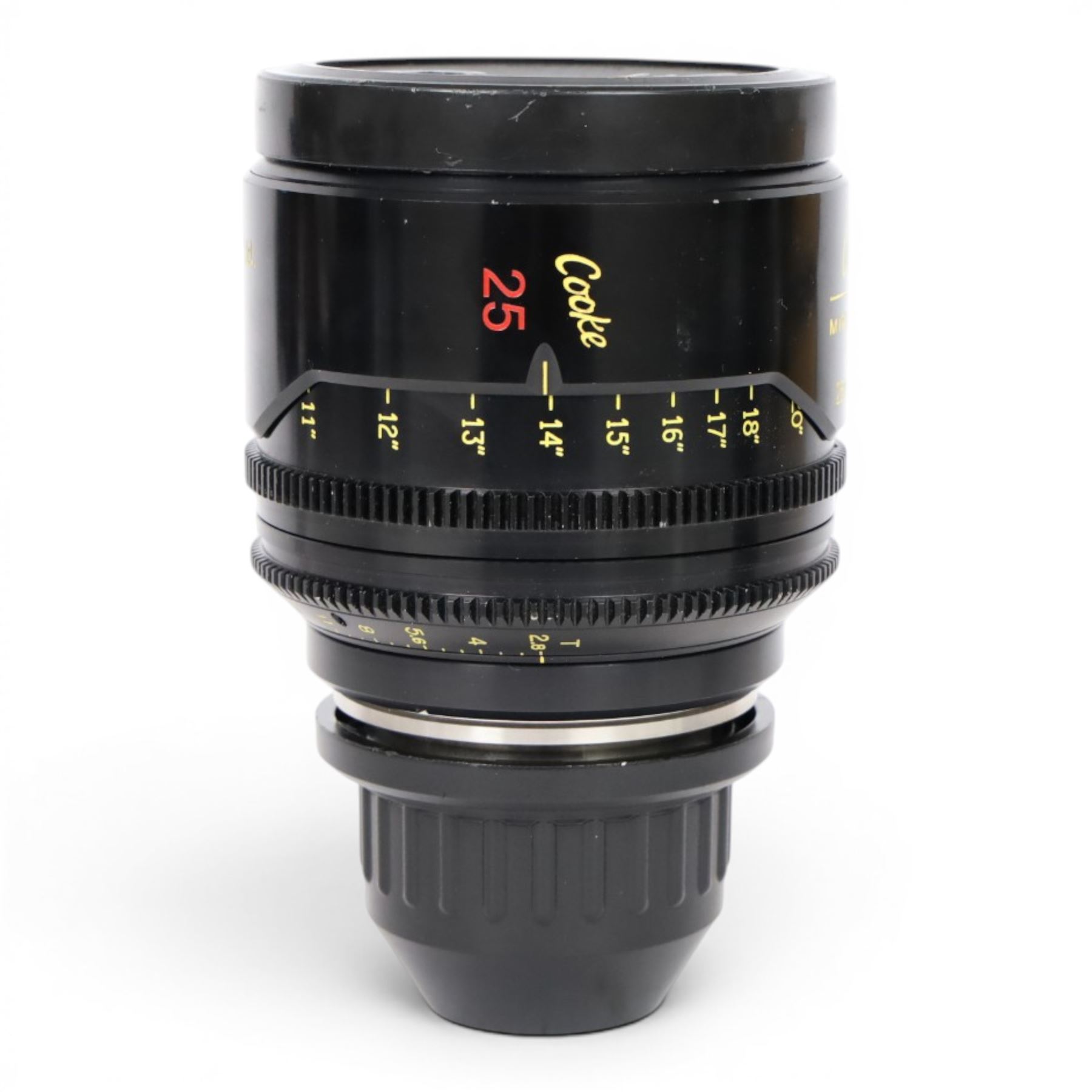 Cooke Mini S4/i 25mm T2.8 prime lens with PL mount, serial no. 8025-0714, with front and back lens caps